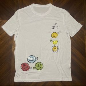 SHEIN White Shirt with Smiley Face logos !